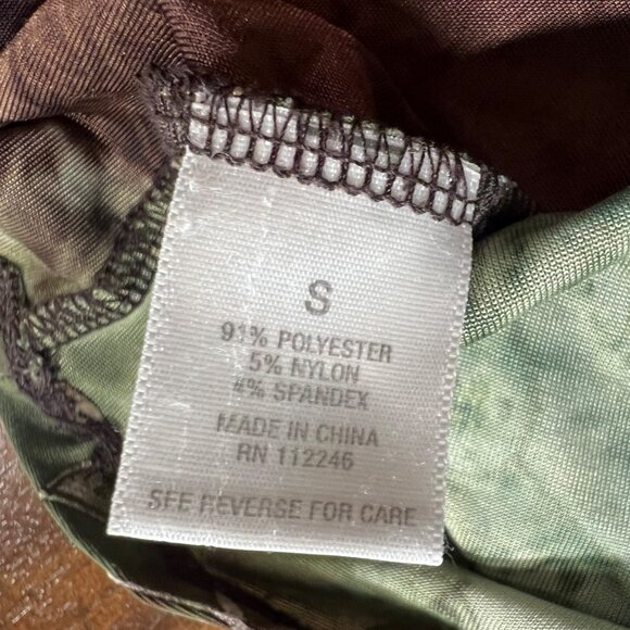 Y2K Green Velvet Burnout Top Indie Going Out Top Forest Fairy Grunge Brown Small - Picture 10 of 12